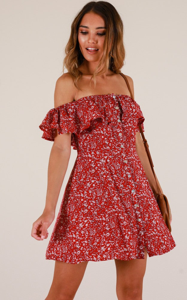 Women Sexy Short-Sleeved Printed Dress