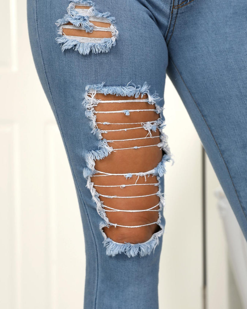 Casual Ripped Denim Jeans
