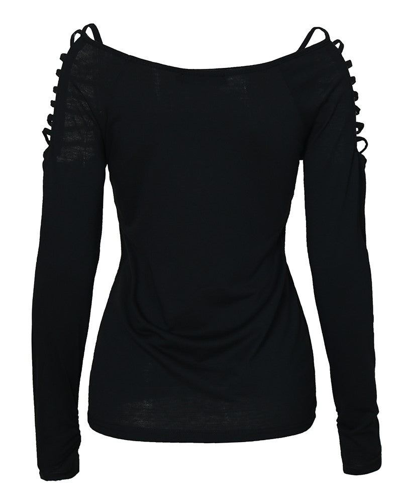 Slim Sexy Long Sleeve Strapless T-Shirt Top