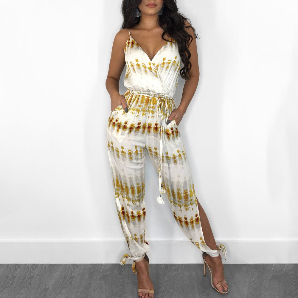 Sling Sexy V-Neck Irregular Jumpsuit