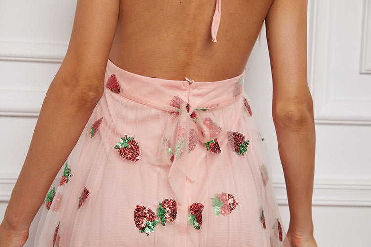 Sling High Waist Sexy V-Neck Backless dress