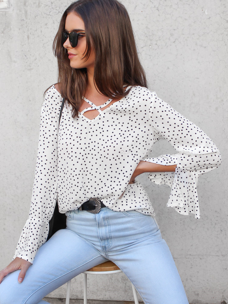 Women'S Casual Long Sleeve Chiffon Shirt