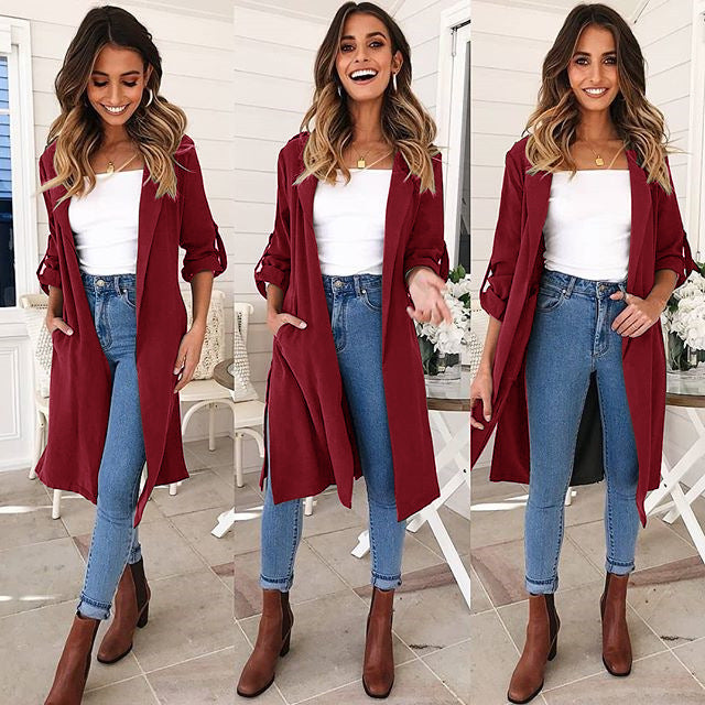 Women'S Casual Long Sleeve Cardigan Coat