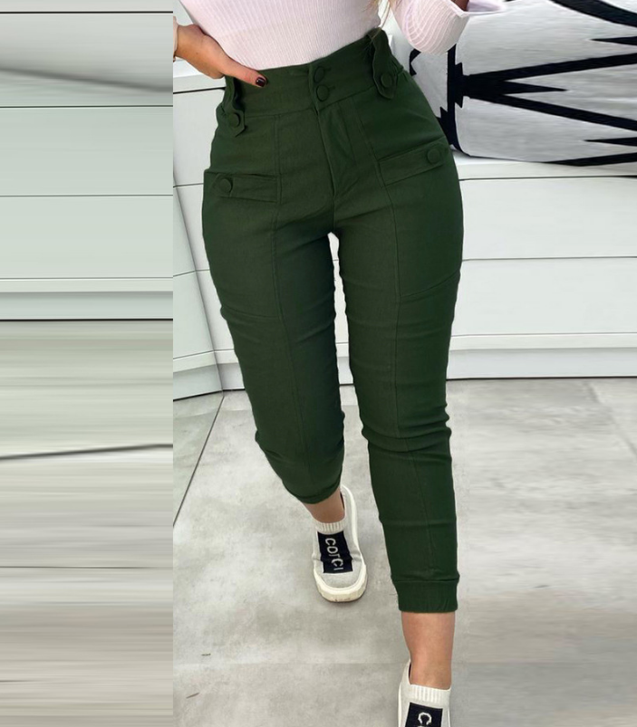 Casual High-Waist Trousers