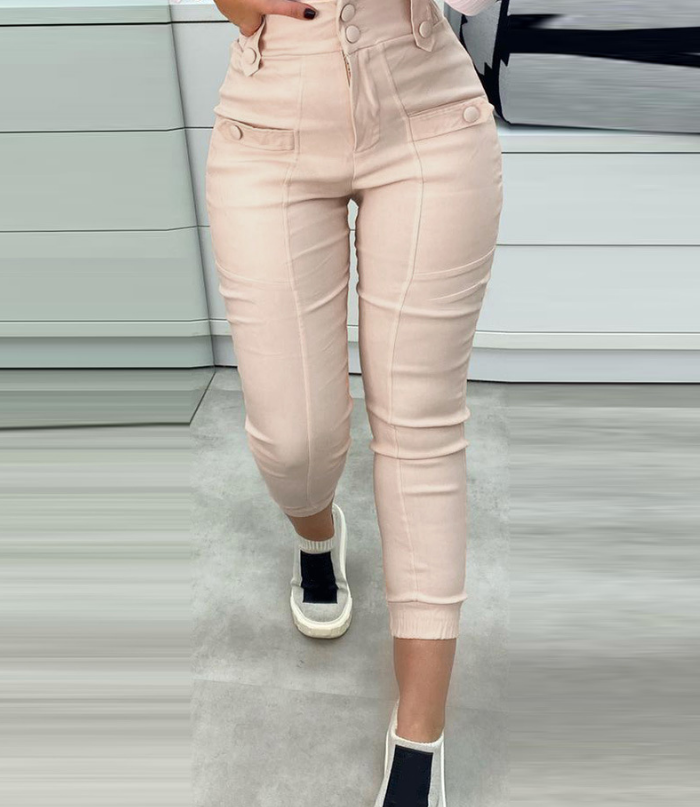 Casual High-Waist Trousers