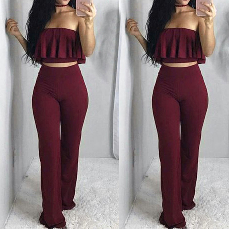 High Waist Women'S Sexy Sleeveless Two-Piece Set
