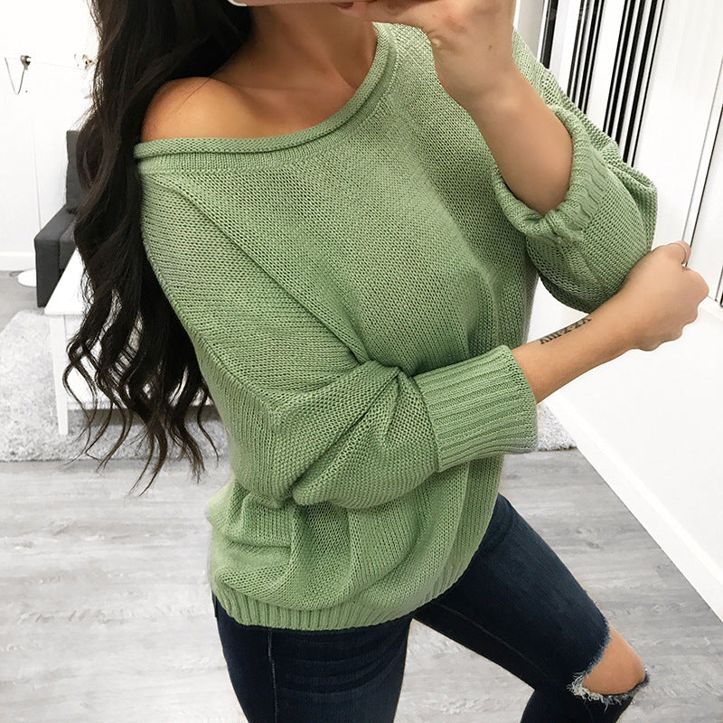 Solid Color Loose Long Sleeve Comfortable Sweater