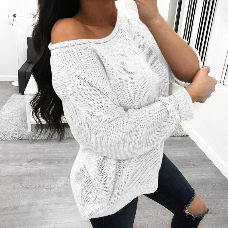 Solid Color Loose Long Sleeve Comfortable Sweater