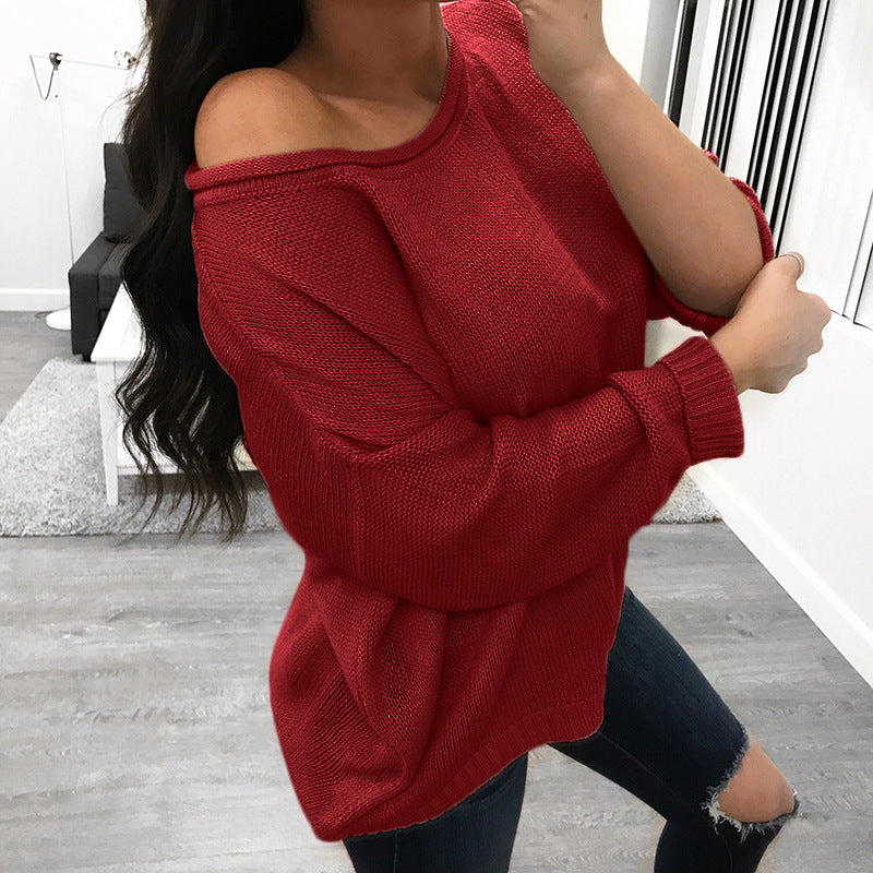 Solid Color Loose Long Sleeve Comfortable Sweater