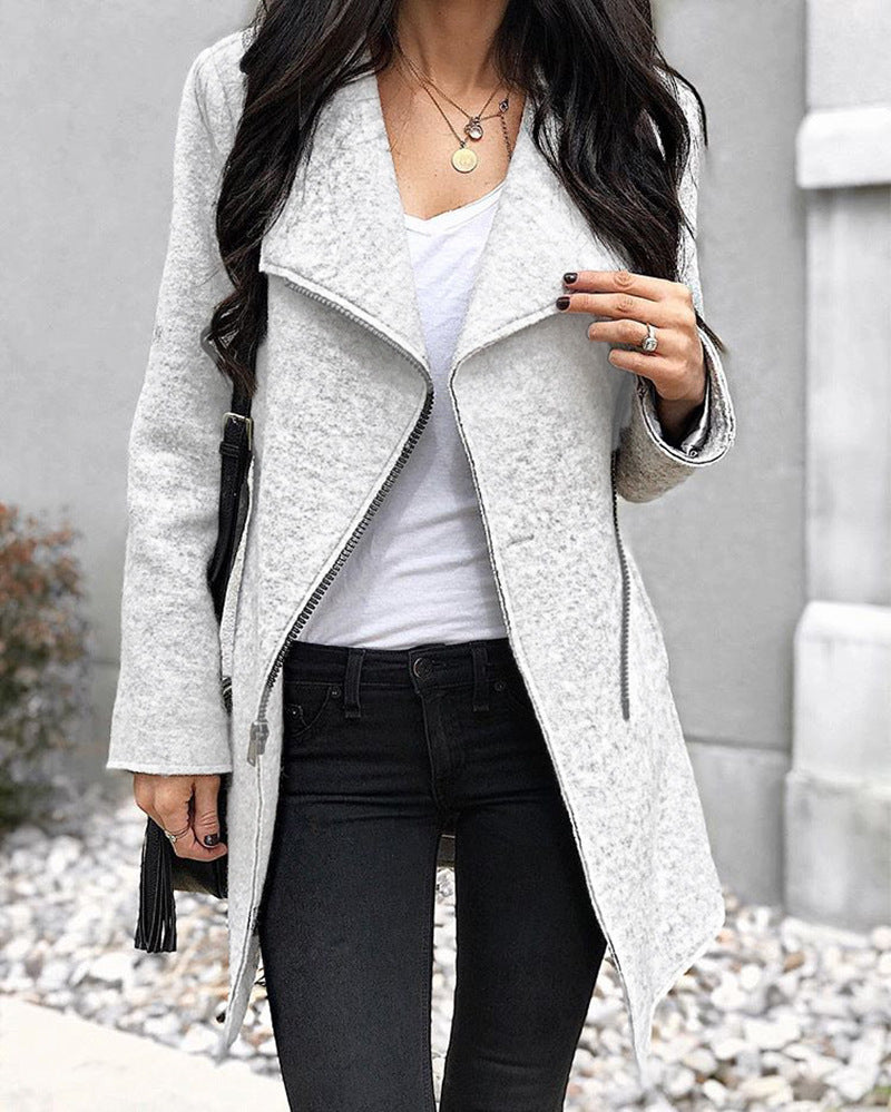 Women'S Fashion Irregular Zipper Jacket