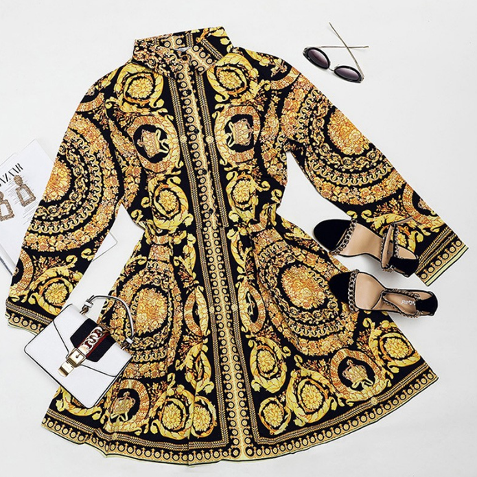 Long-Sleeved Women'S Printed Dress