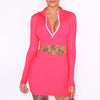 Solid Color Long Sleeve Hip Dress Two-Piece Set