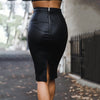 Women'S Solid Color Sexy Zipper Bag Hip Skirt
