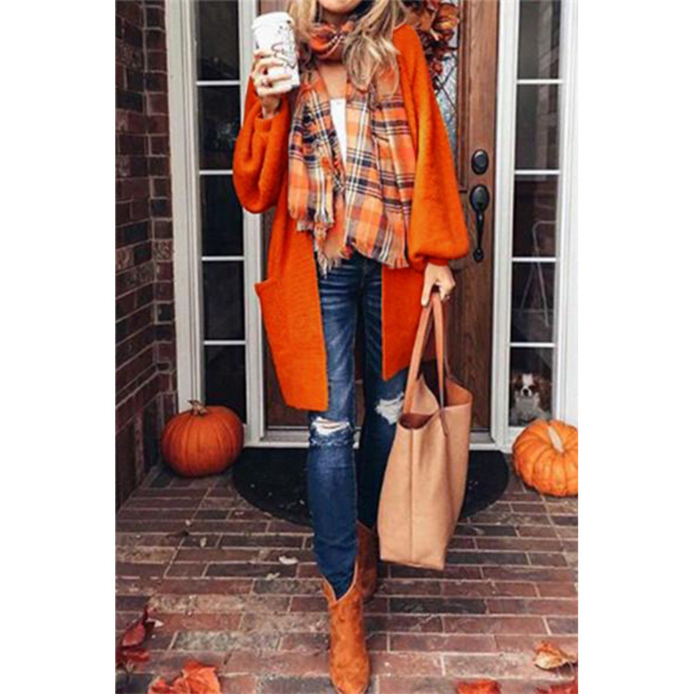 Women's Long Sleeve Knit Sweater Cardigan Jacket