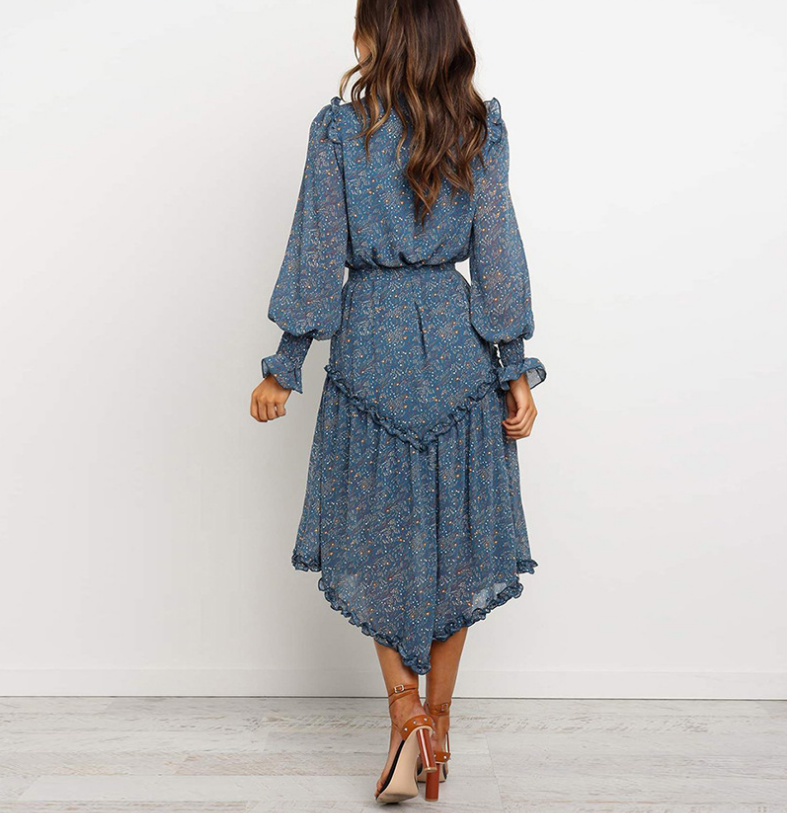 Sweet Print Long Sleeve Dress