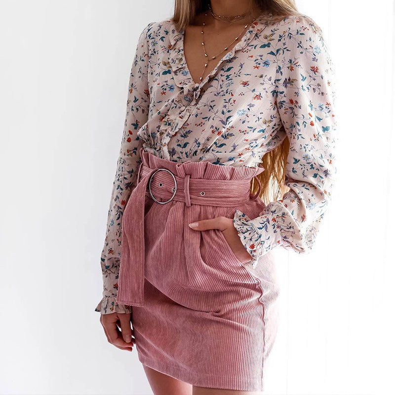 Women'S Pink Casual Skirt
