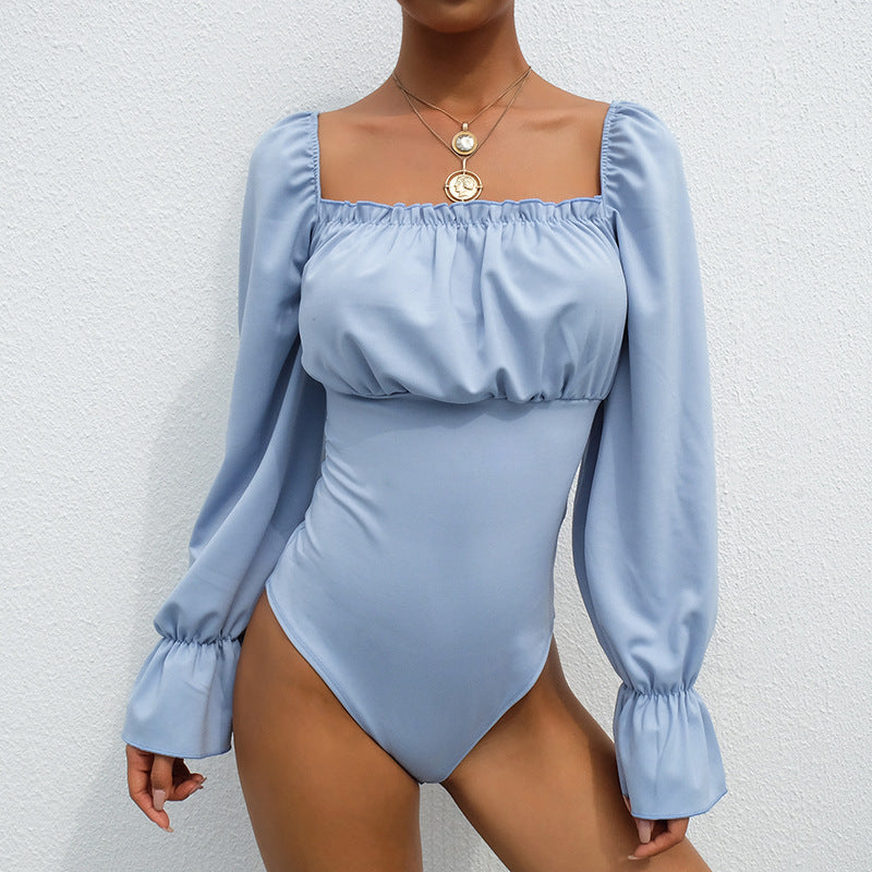 Solid Color Women'S Sexy Long Sleeve Jumpsuit