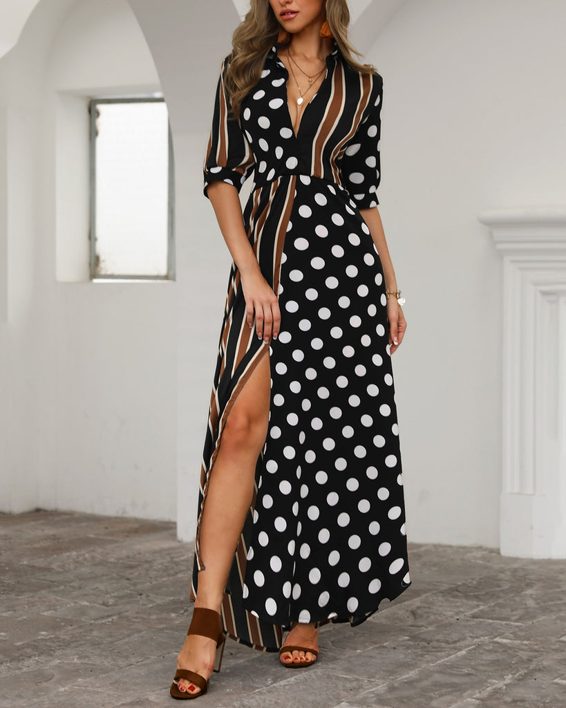 Striped Sexy Women'S Polka Dot Dress
