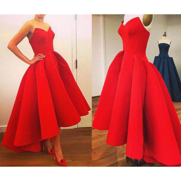 FASHION RED TALL WAIST SLEEVELESS DRESS