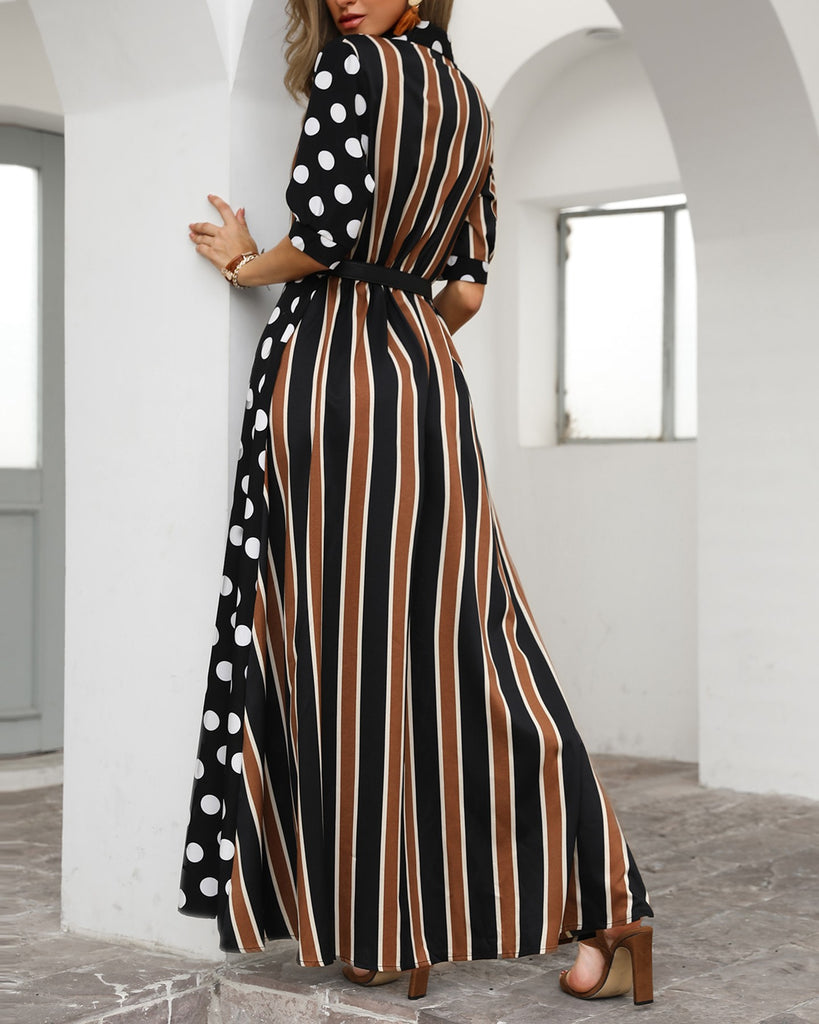 Striped Sexy Women'S Polka Dot Dress