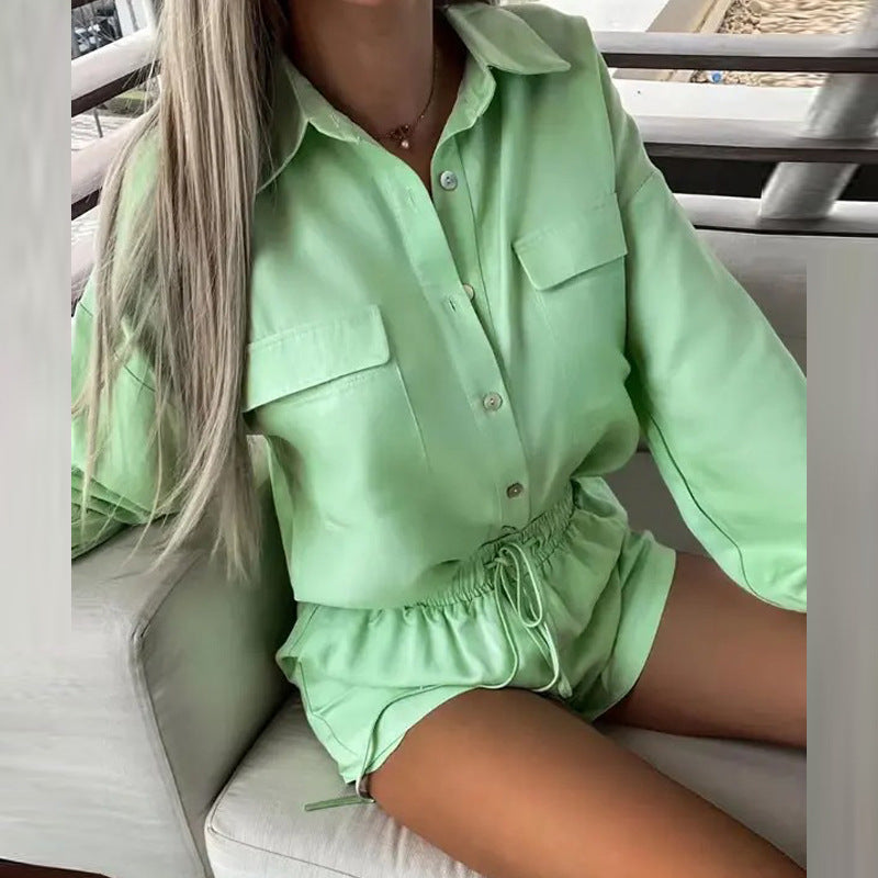 Fashion Casual Button Long Sleeve Elegant Two Piece Suit