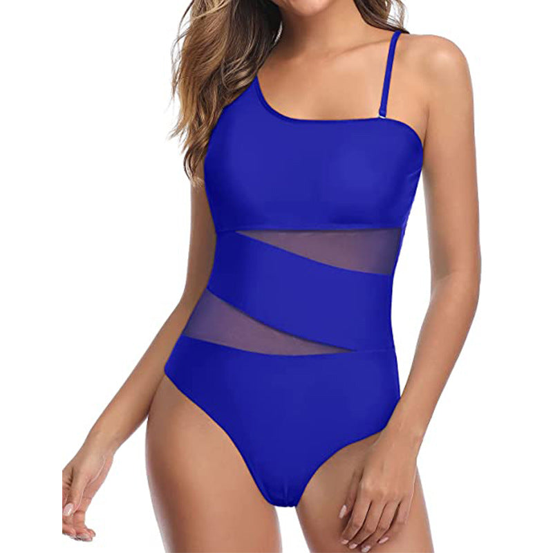 Sexy Stretchy Solid Color One Piece Swimsuit Bikini