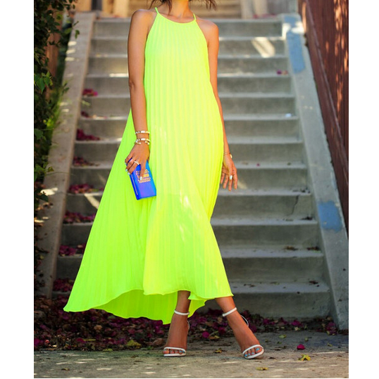 Fashion Round Neck Sling Mini Dress