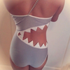Sexy Shark Mouth Shaped One-Piece Bikini Swimwear