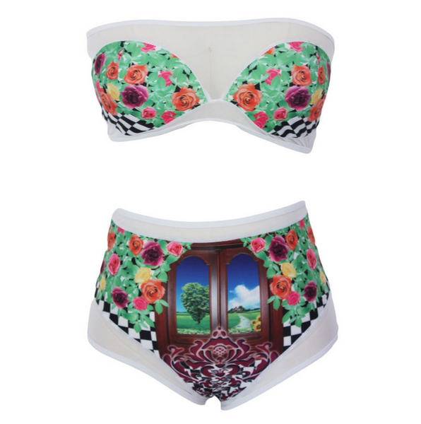 Fashion split Printing two-piece beach bikini