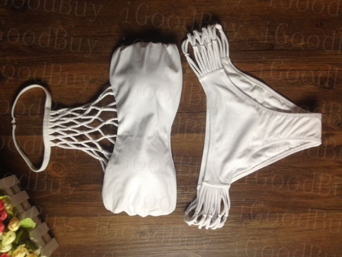 Fashion Sexy white Pierced bikini