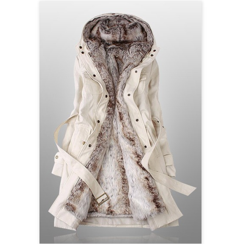 Women'S Long-Sleeved Thick Hooded Jacket