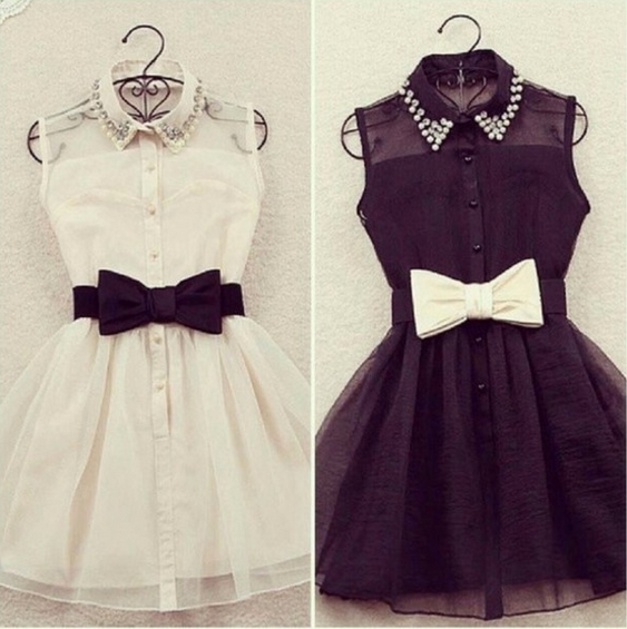 Fashion Bow Belt Dress