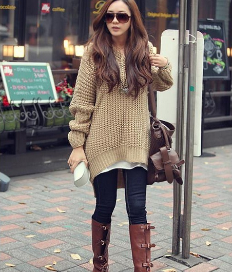 Casual Knit Hooded Sweater