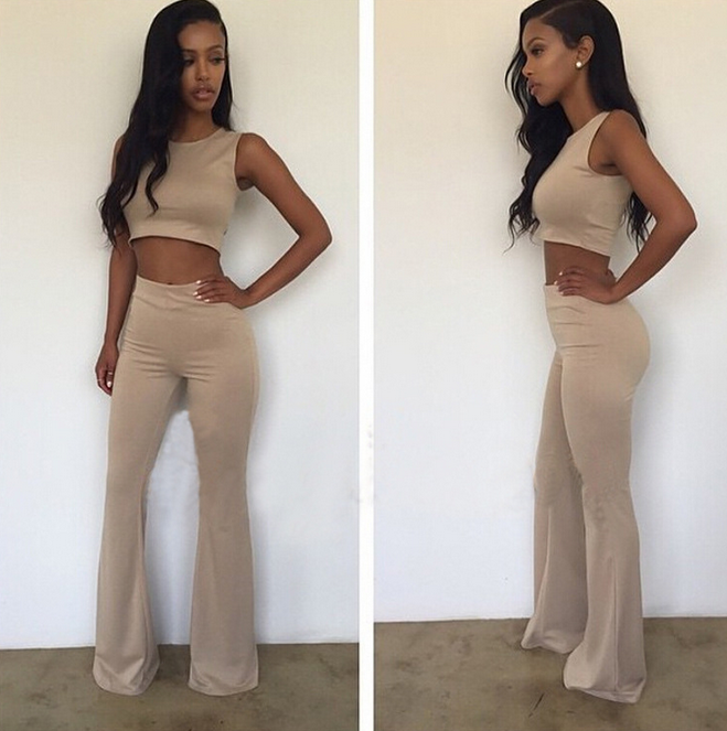 Sexy Sleeveless Two-Piece Piece Pants