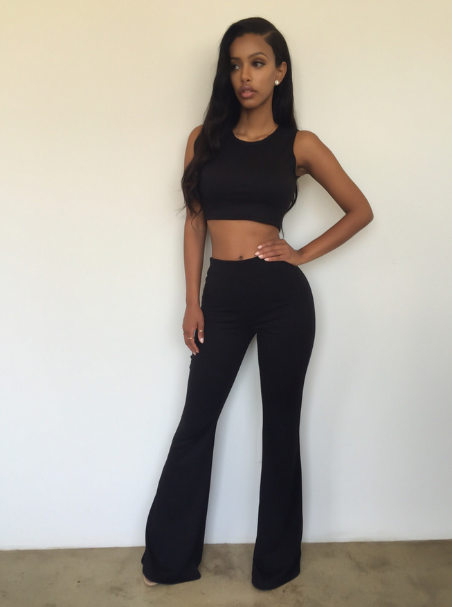 Sexy Sleeveless Two-Piece Piece Pants