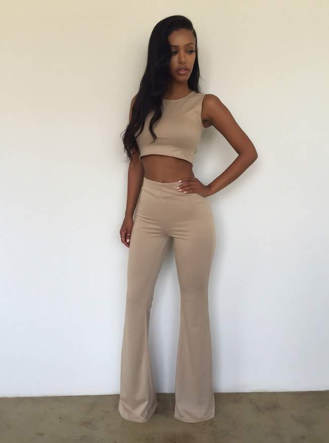 Sexy Sleeveless Two-Piece Piece Pants
