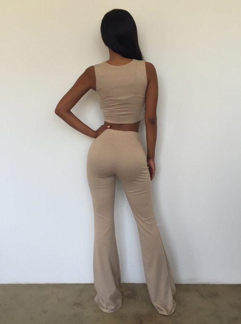 Sexy Sleeveless Two-Piece Piece Pants