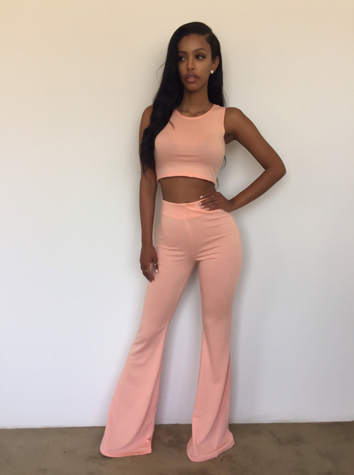 Sexy Sleeveless Two-Piece Piece Pants