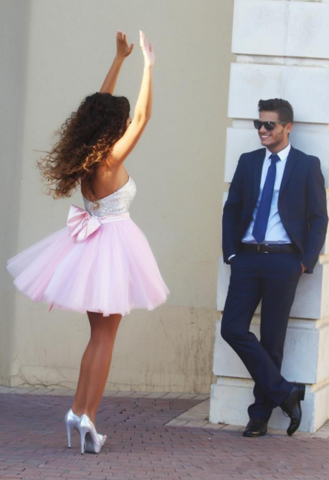 SEXY SEQUINED BOWKNOT HIGH WAIST DRESS