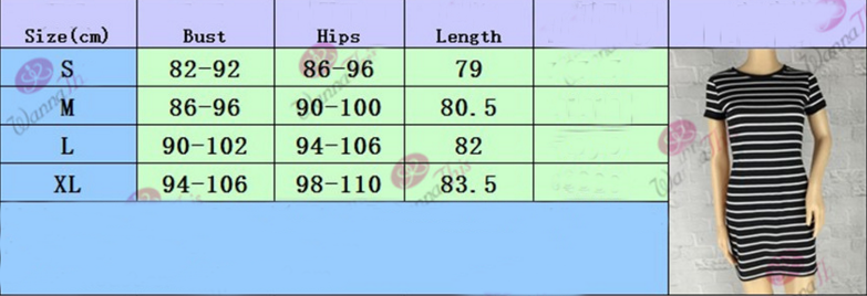 Round neck short-sleeved striped dress