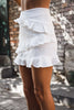 Solid Color White Flounced Skirts