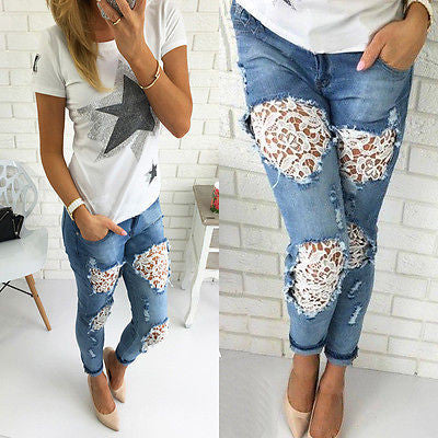 Fashion Blue Denim Trousers
