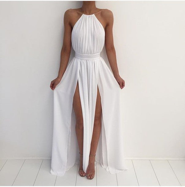 Fashion sleeveless backless dress