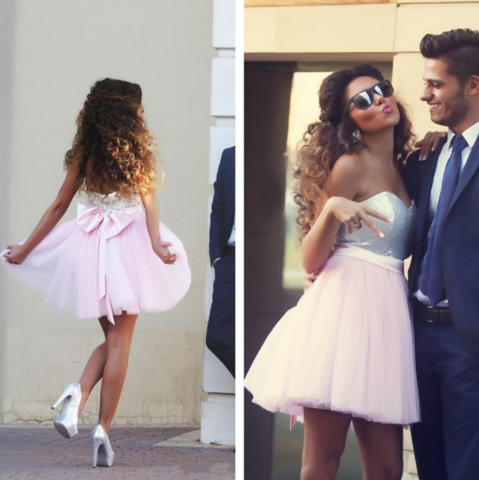 SEXY SEQUINED BOWKNOT HIGH WAIST DRESS