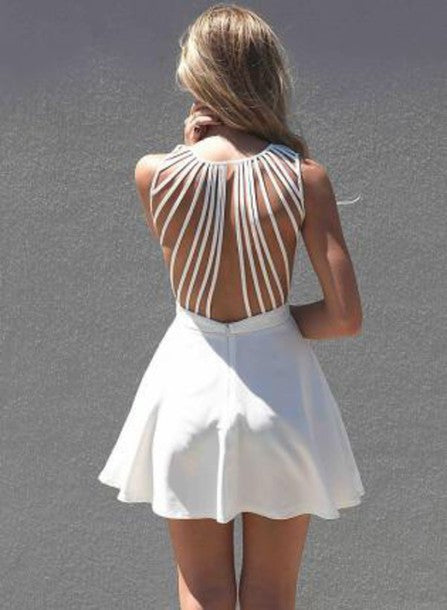 Fashion White Halter Princess Dress