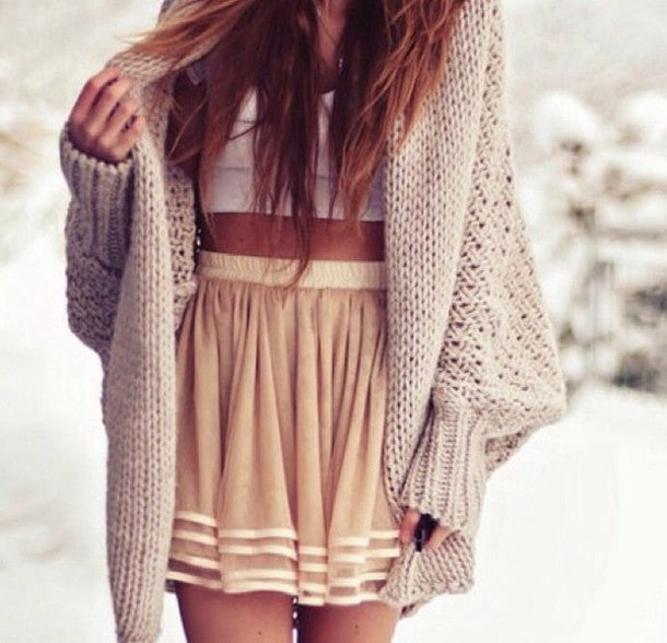 Loose bat sleeve knit cardigan sweater jacket