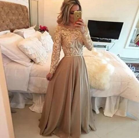 Sexy long-sleeved package hip dress