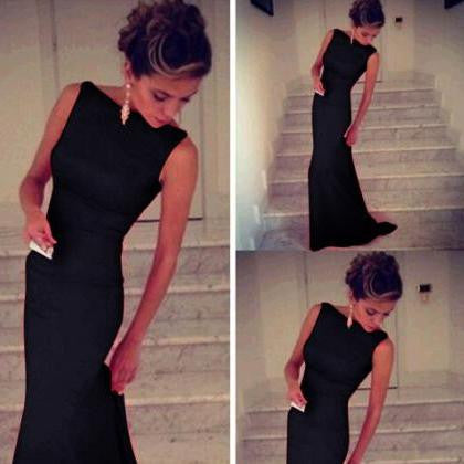 Sexy Floor Length Slim Simple Floor Length Party Dress