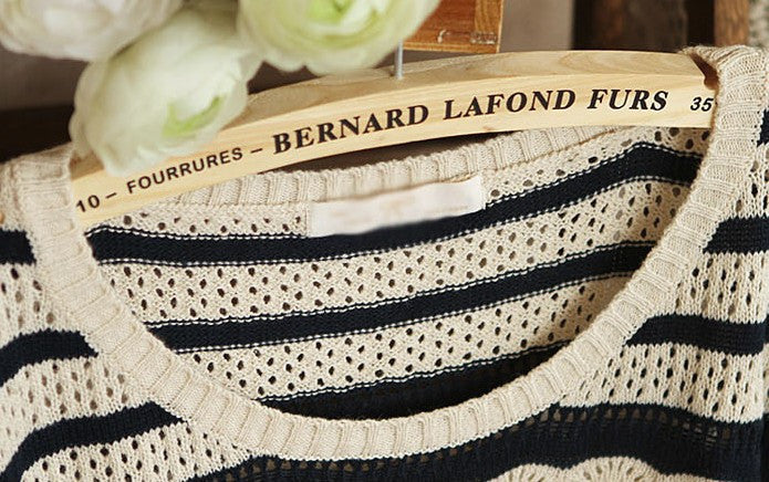 Beige Loose Stripe Sweater