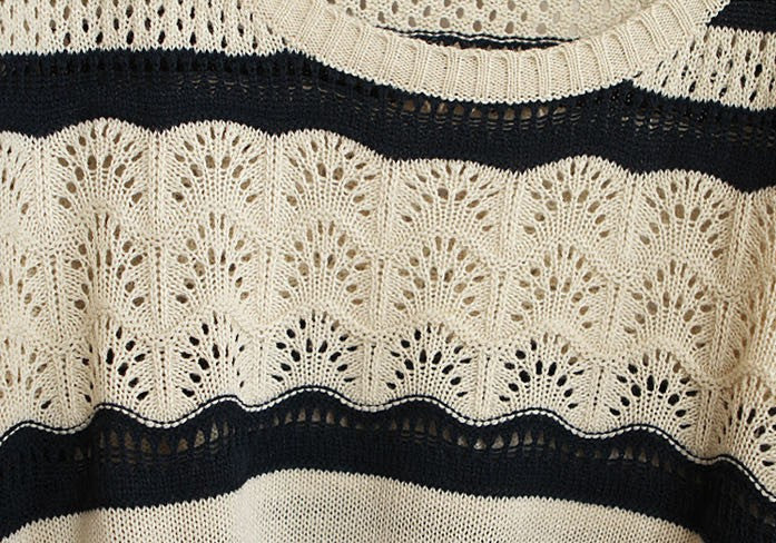 Beige Loose Stripe Sweater